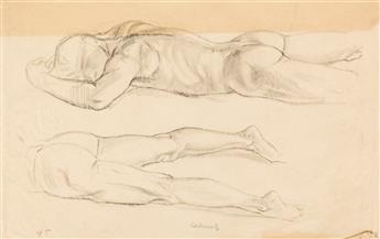 PAUL CADMUS (1904 - 1999) Two pencil drawings of male nudes.